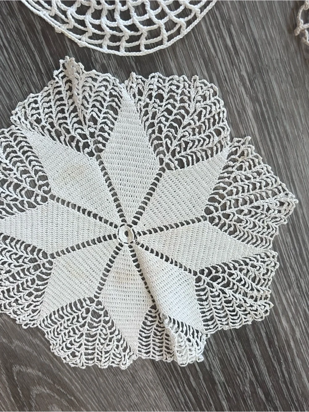 Handmade White Crochet Doily Set - Elegant Table Accents